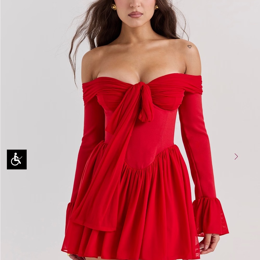 ALANA Scarlet Off Shoulder Dress SIZE: S (BIGGER CUP - REGULAR LENGTH)